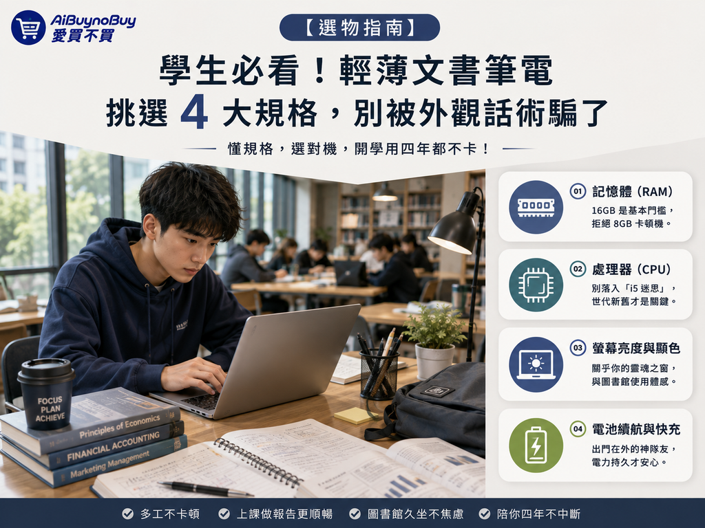 學生必看！輕薄文書筆電挑選 4 大規格